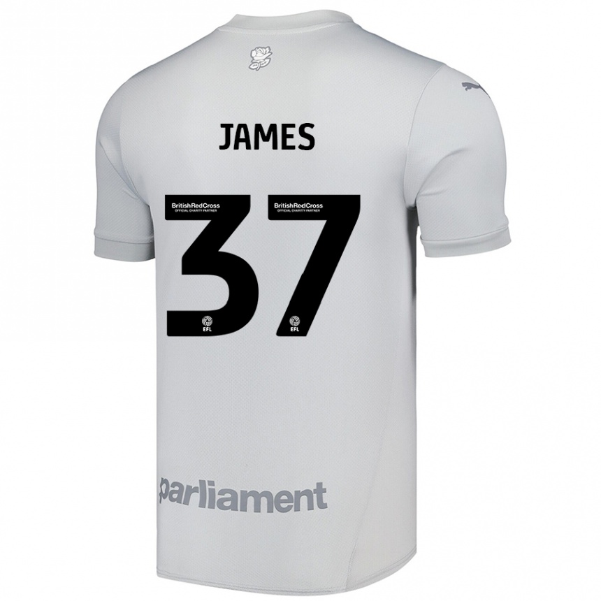 Kids Football Nathan James #37 Silver Gray Away Jersey 2024/25 T-Shirt