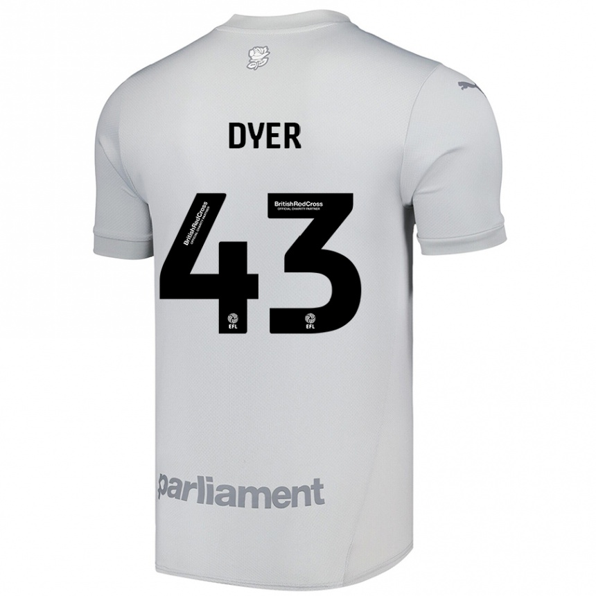 Kids Football Josiah Dyer #43 Silver Gray Away Jersey 2024/25 T-Shirt