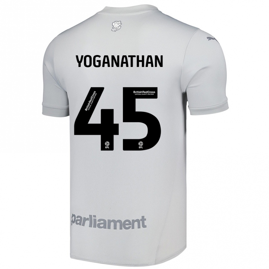 Kids Football Vimal Yoganathan #45 Silver Gray Away Jersey 2024/25 T-Shirt