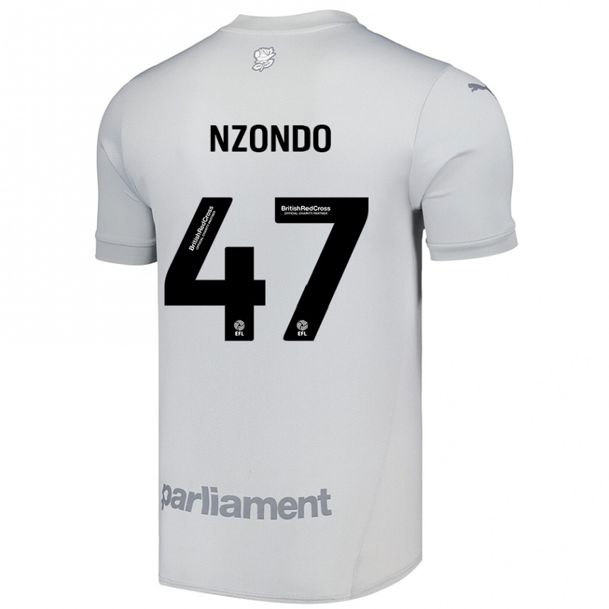 Kids Football Emmaisa Nzondo #47 Silver Gray Away Jersey 2024/25 T-Shirt