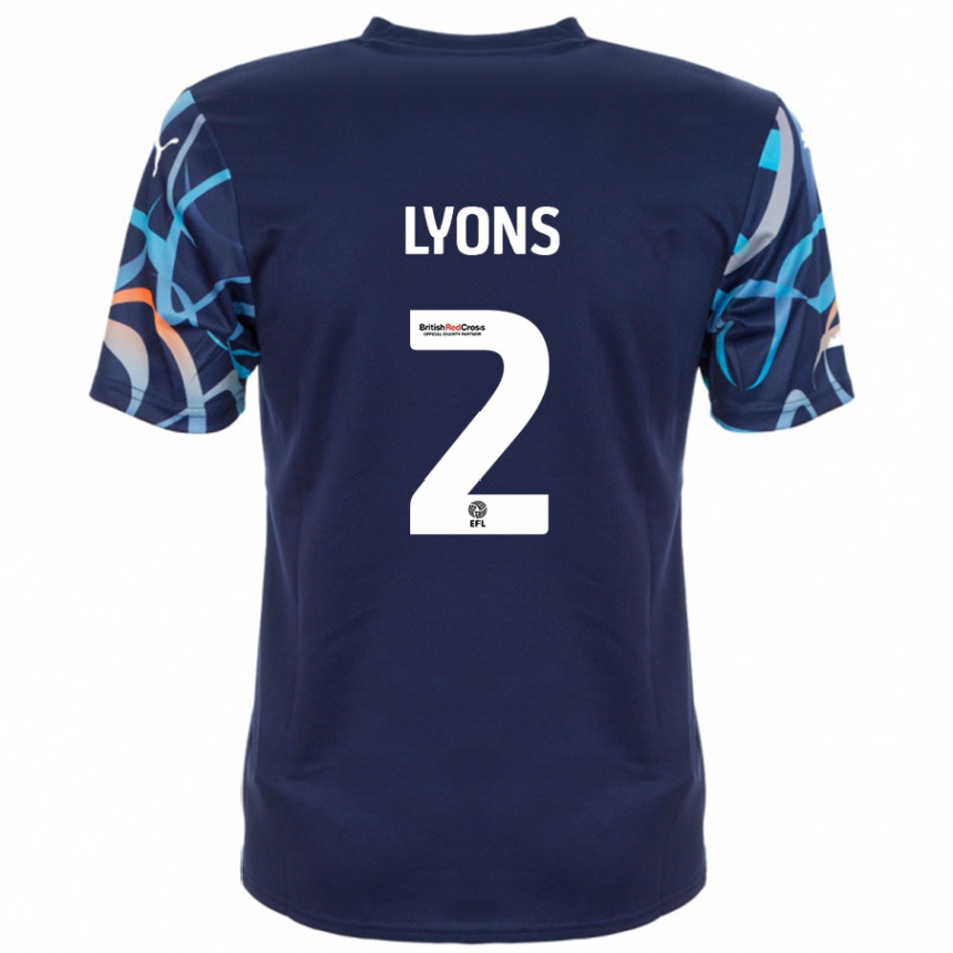 Kids Football Andy Lyons #2 Navy Blue Away Jersey 2024/25 T-Shirt