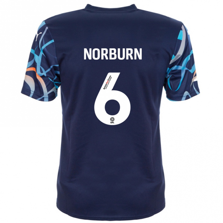 Kids Football Oliver Norburn #6 Navy Blue Away Jersey 2024/25 T-Shirt