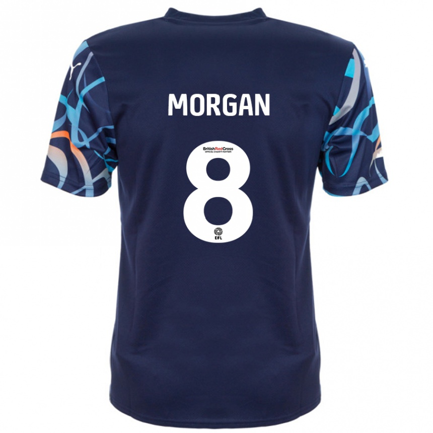 Kids Football Albie Morgan #8 Navy Blue Away Jersey 2024/25 T-Shirt