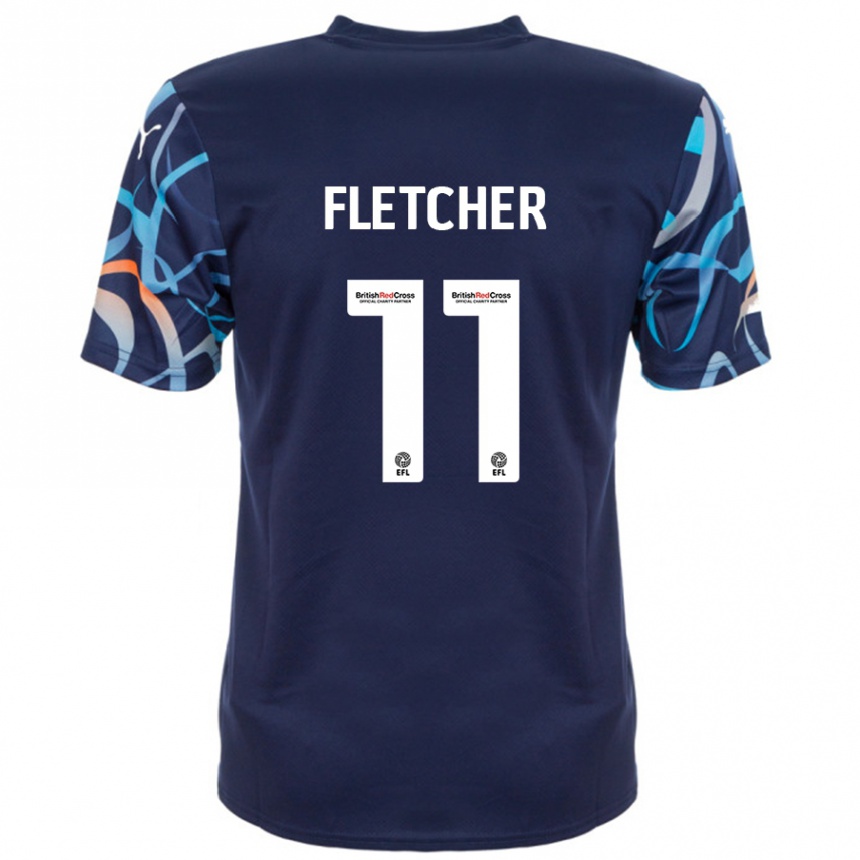 Kids Football Ashley Fletcher #11 Navy Blue Away Jersey 2024/25 T-Shirt