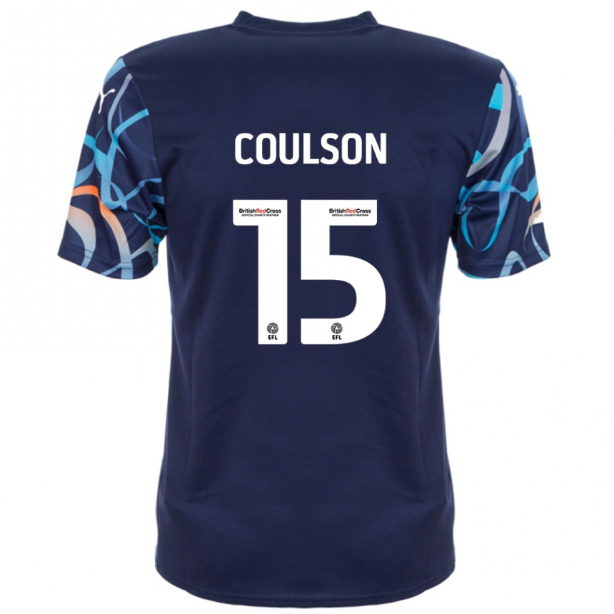 Kids Football Hayden Coulson #15 Navy Blue Away Jersey 2024/25 T-Shirt