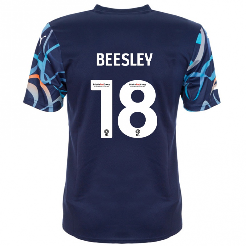 Kids Football Jake Beesley #18 Navy Blue Away Jersey 2024/25 T-Shirt