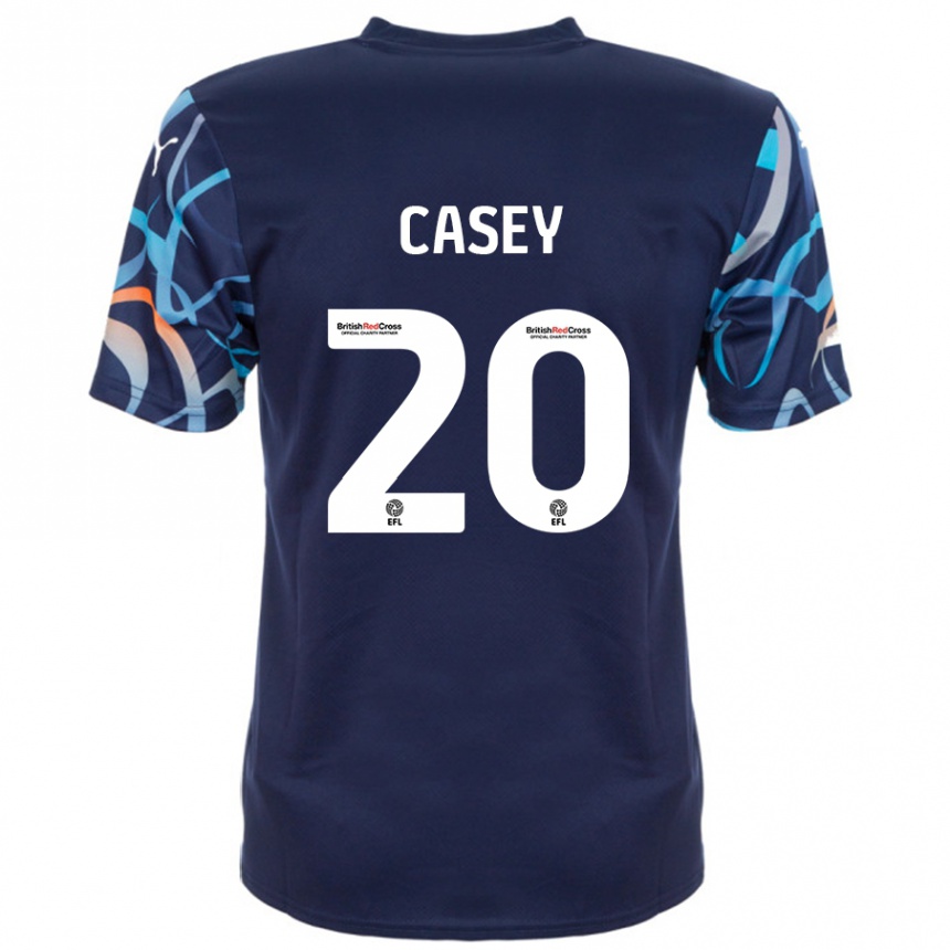 Kids Football Oliver Casey #20 Navy Blue Away Jersey 2024/25 T-Shirt