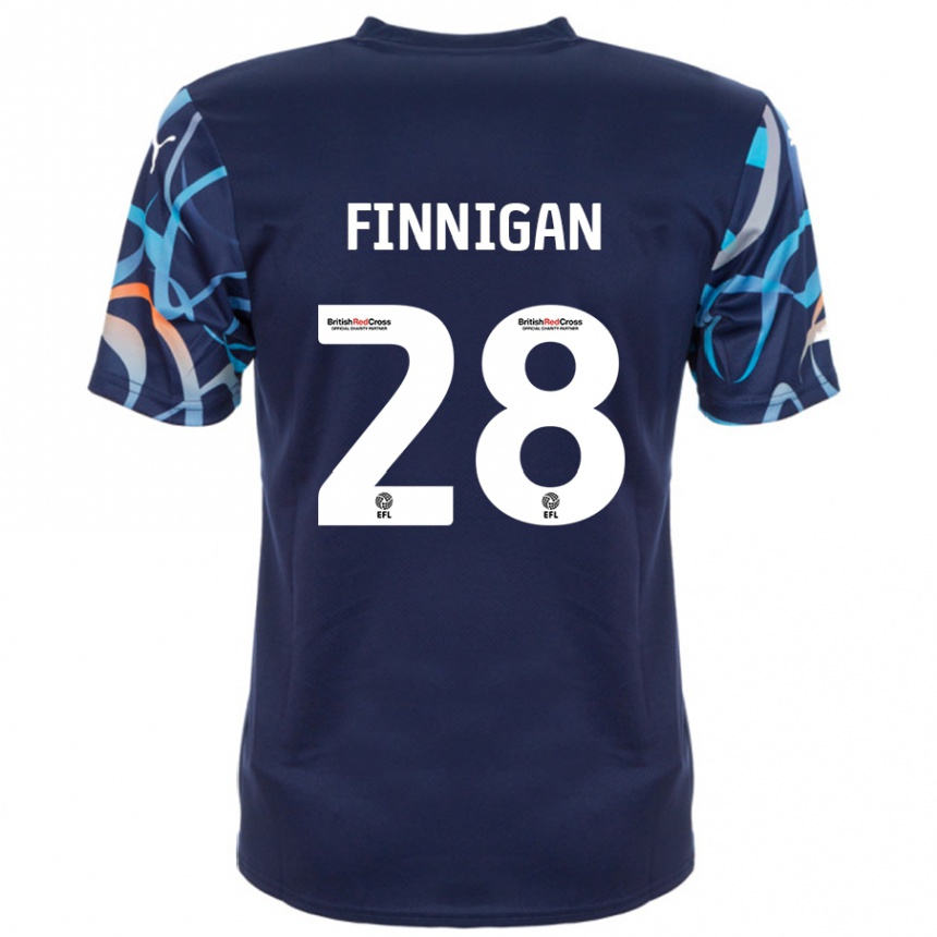 Kids Football Ryan Finnigan #28 Navy Blue Away Jersey 2024/25 T-Shirt