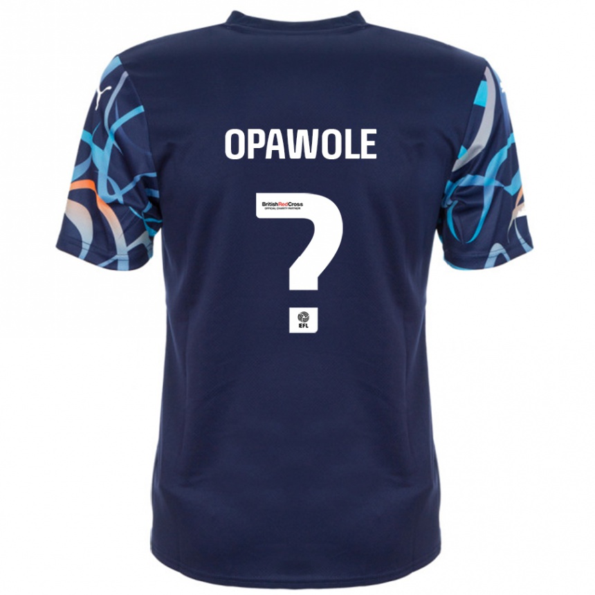 Kids Football Johnson Opawole #0 Navy Blue Away Jersey 2024/25 T-Shirt