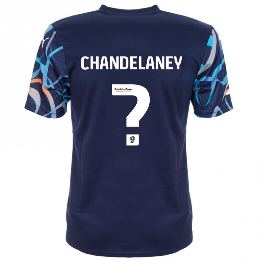 Kids Football Yulan Chandelaney #0 Navy Blue Away Jersey 2024/25 T-Shirt