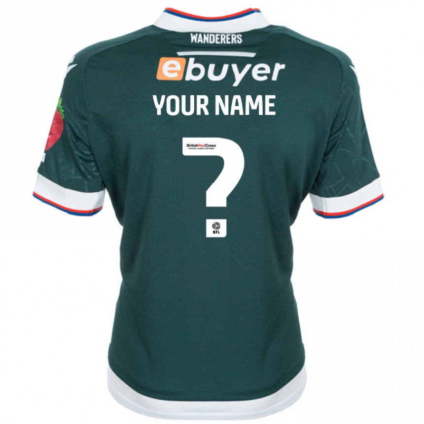 Kids Football Your Name #0 Dark Green Away Jersey 2024/25 T-Shirt