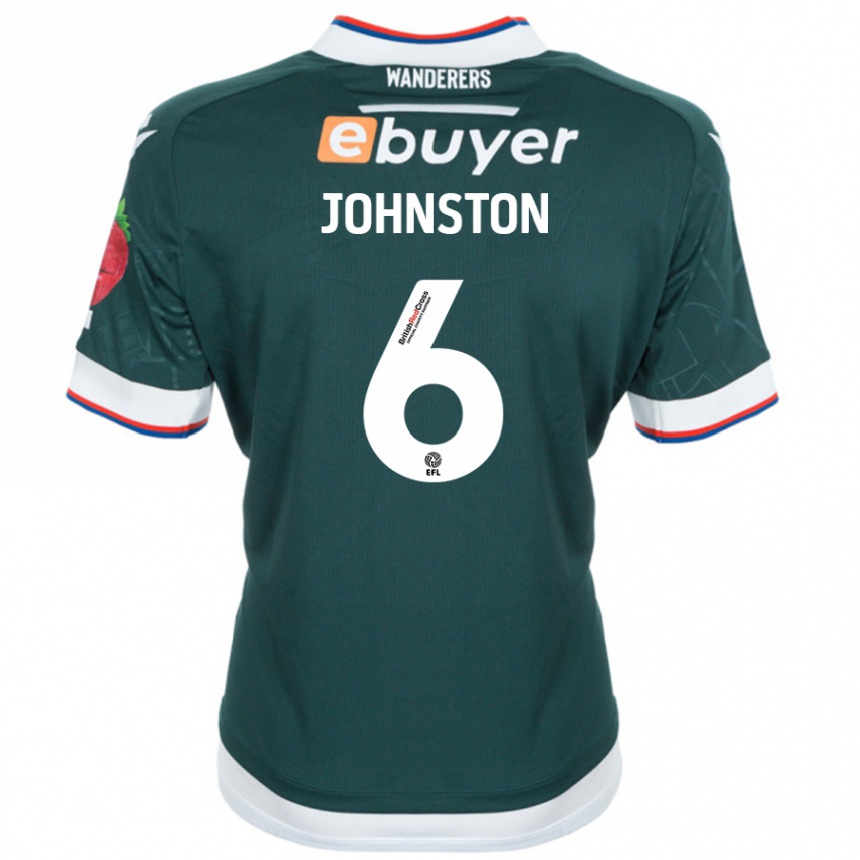 Kids Football George Johnston #6 Dark Green Away Jersey 2024/25 T-Shirt