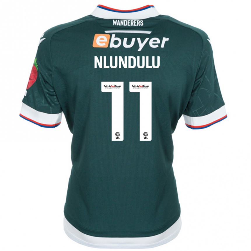 Kids Football Dan Nlundulu #11 Dark Green Away Jersey 2024/25 T-Shirt