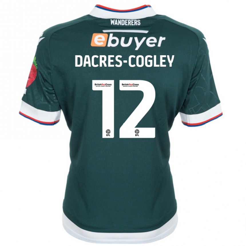 Kids Football Josh Dacres-Cogley #12 Dark Green Away Jersey 2024/25 T-Shirt