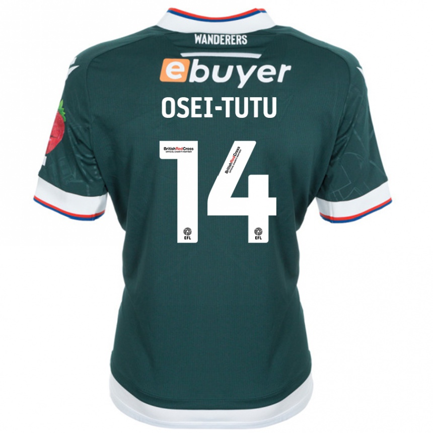 Kids Football Jordi Osei-Tutu #14 Dark Green Away Jersey 2024/25 T-Shirt