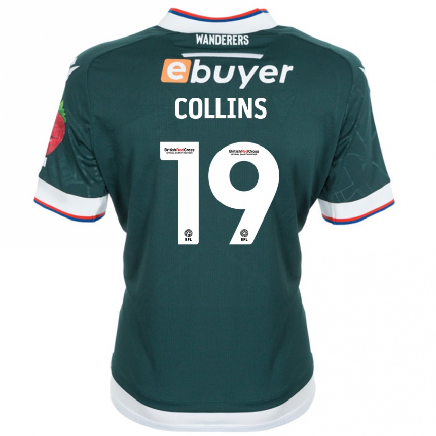 Kids Football Aaron Collins #19 Dark Green Away Jersey 2024/25 T-Shirt