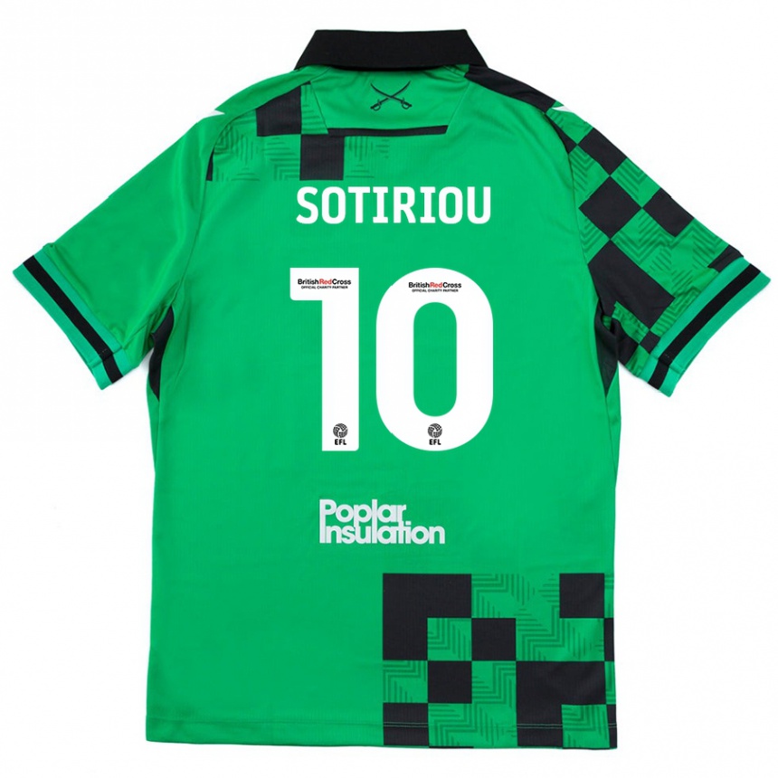 Kids Football Ruel Sotiriou #10 Green Black Away Jersey 2024/25 T-Shirt