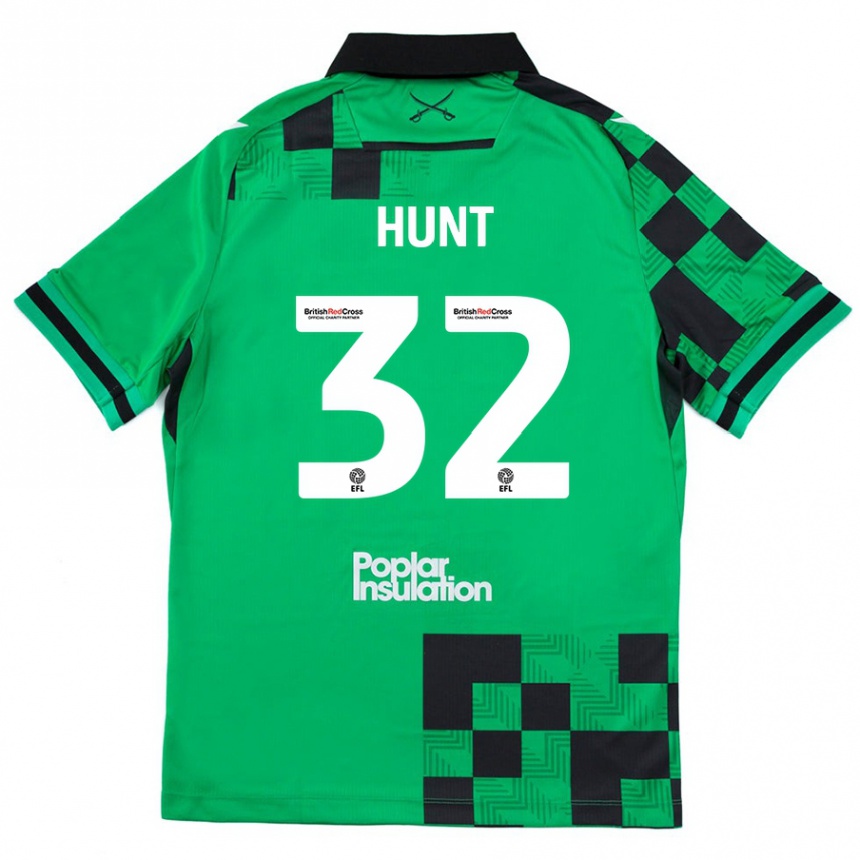 Kids Football Jack Hunt #32 Green Black Away Jersey 2024/25 T-Shirt