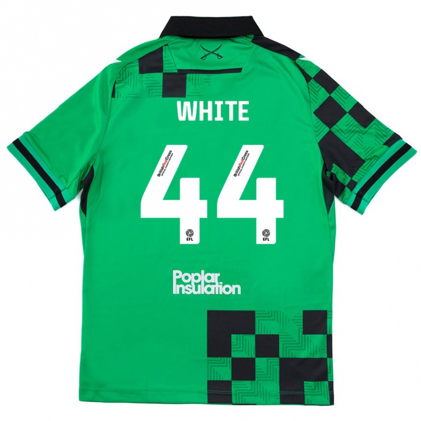 Kids Football Charlie White #44 Green Black Away Jersey 2024/25 T-Shirt