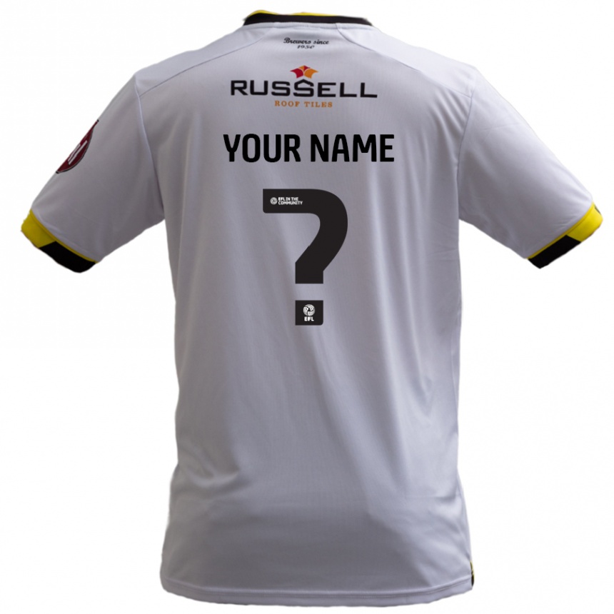 Kids Football Your Name #0 White Away Jersey 2024/25 T-Shirt