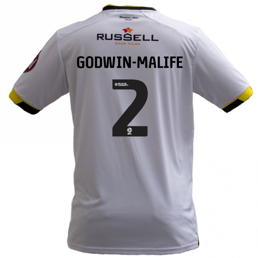 Kids Football Udoka Godwin-Malife #2 White Away Jersey 2024/25 T-Shirt