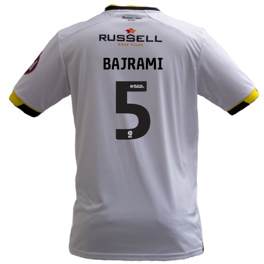 Kids Football Geraldo Bajrami #5 White Away Jersey 2024/25 T-Shirt