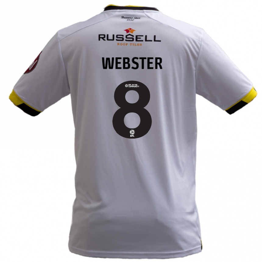 Kids Football Charlie Webster #8 White Away Jersey 2024/25 T-Shirt