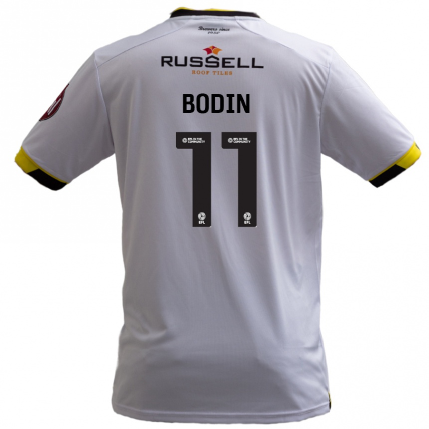 Kids Football Billy Bodin #11 White Away Jersey 2024/25 T-Shirt