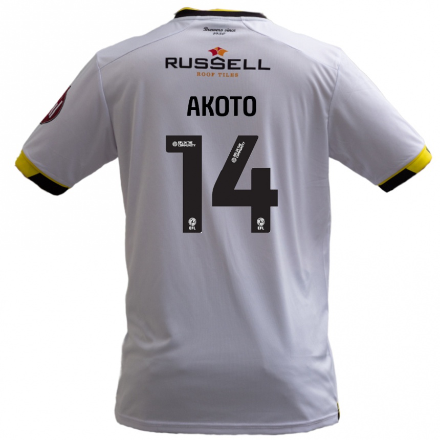 Kids Football Nick Akoto #14 White Away Jersey 2024/25 T-Shirt