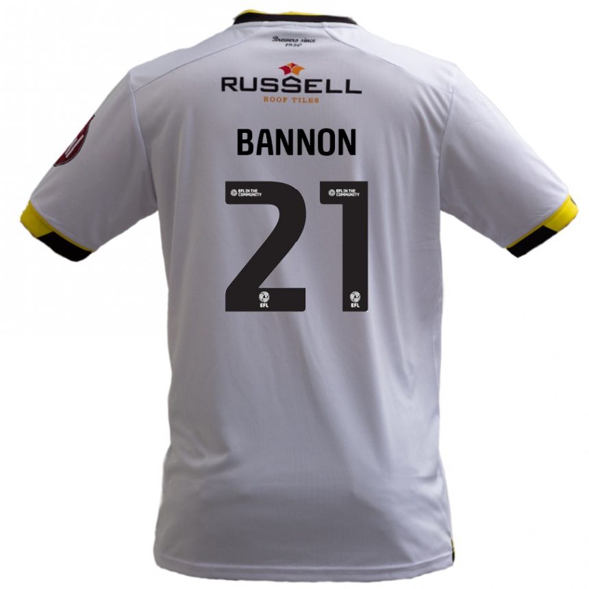 Kids Football Alex Bannon #21 White Away Jersey 2024/25 T-Shirt