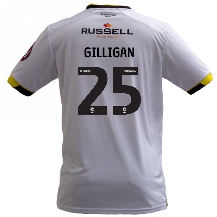 Kids Football Ciaran Gilligan #25 White Away Jersey 2024/25 T-Shirt