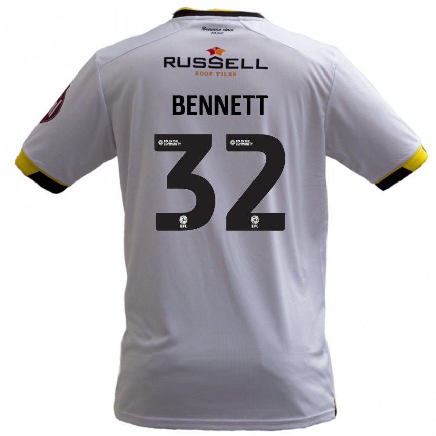 Kids Football Mason Bennett #32 White Away Jersey 2024/25 T-Shirt