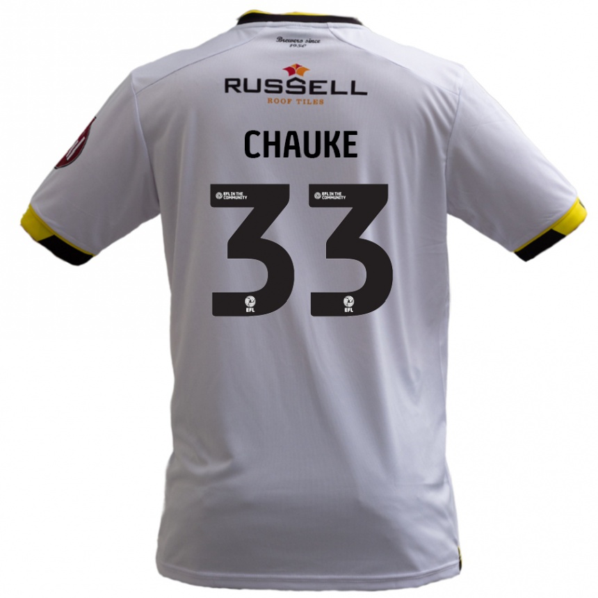 Kids Football Kgaogelo Chauke #33 White Away Jersey 2024/25 T-Shirt