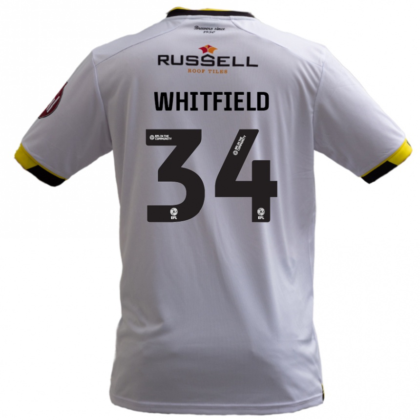 Kids Football Ben Whitfield #34 White Away Jersey 2024/25 T-Shirt