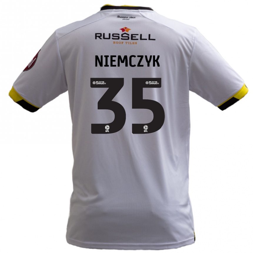 Kids Football Jakub Niemczyk #35 White Away Jersey 2024/25 T-Shirt