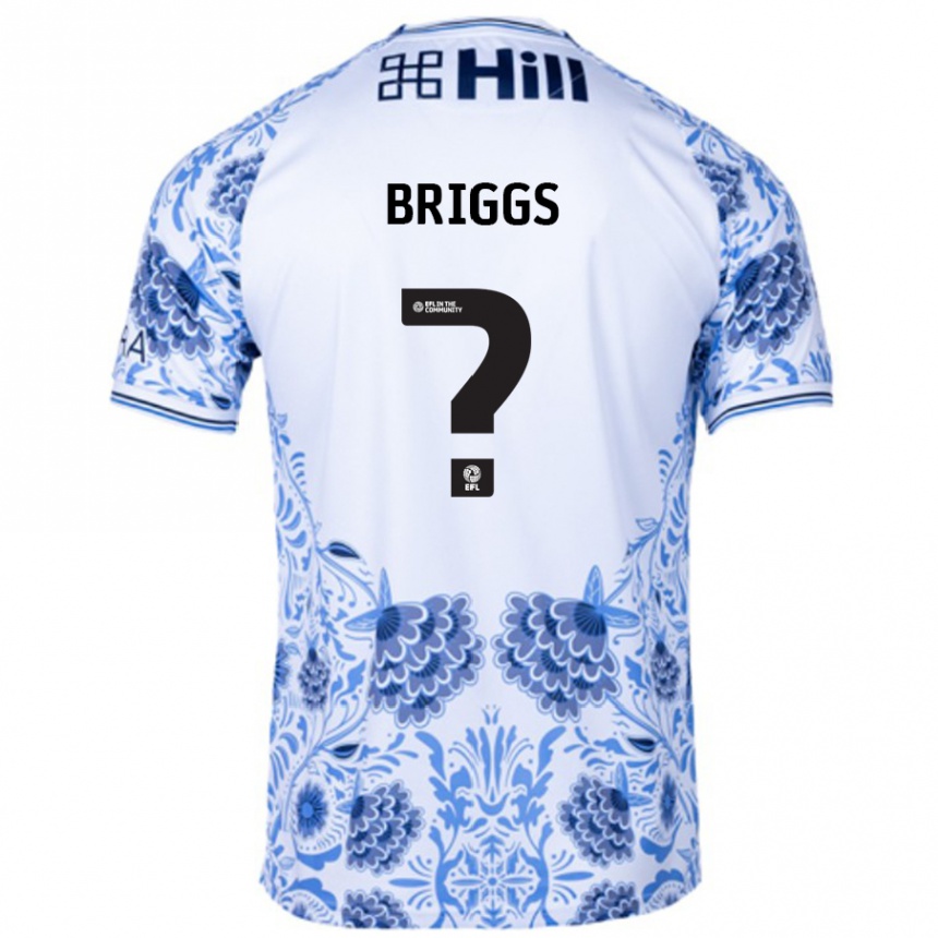 Kids Football Jj Briggs #0 White Blue Away Jersey 2024/25 T-Shirt