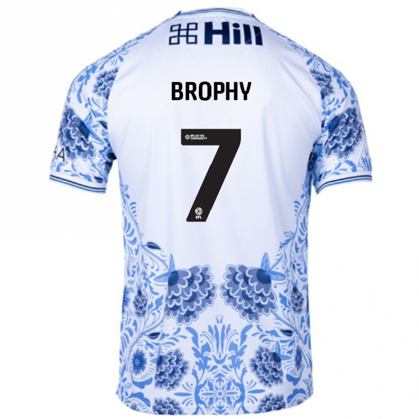 Kids Football James Brophy #7 White Blue Away Jersey 2024/25 T-Shirt