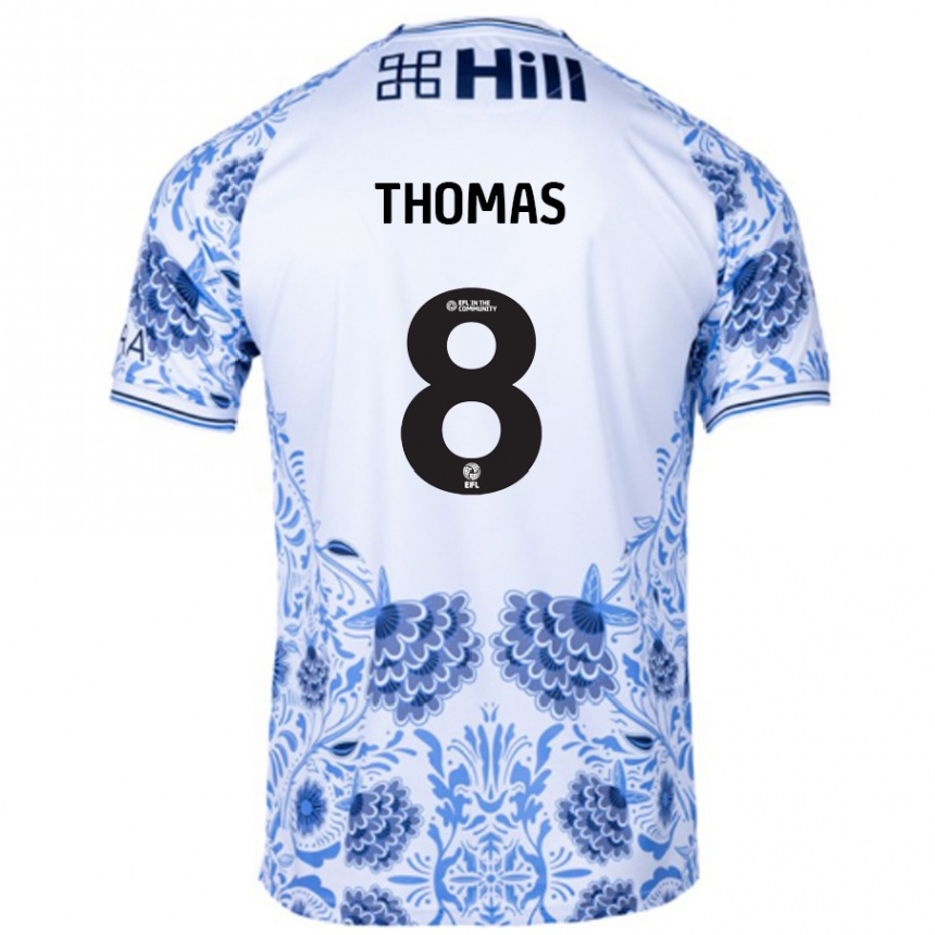 Kids Football George Thomas #8 White Blue Away Jersey 2024/25 T-Shirt