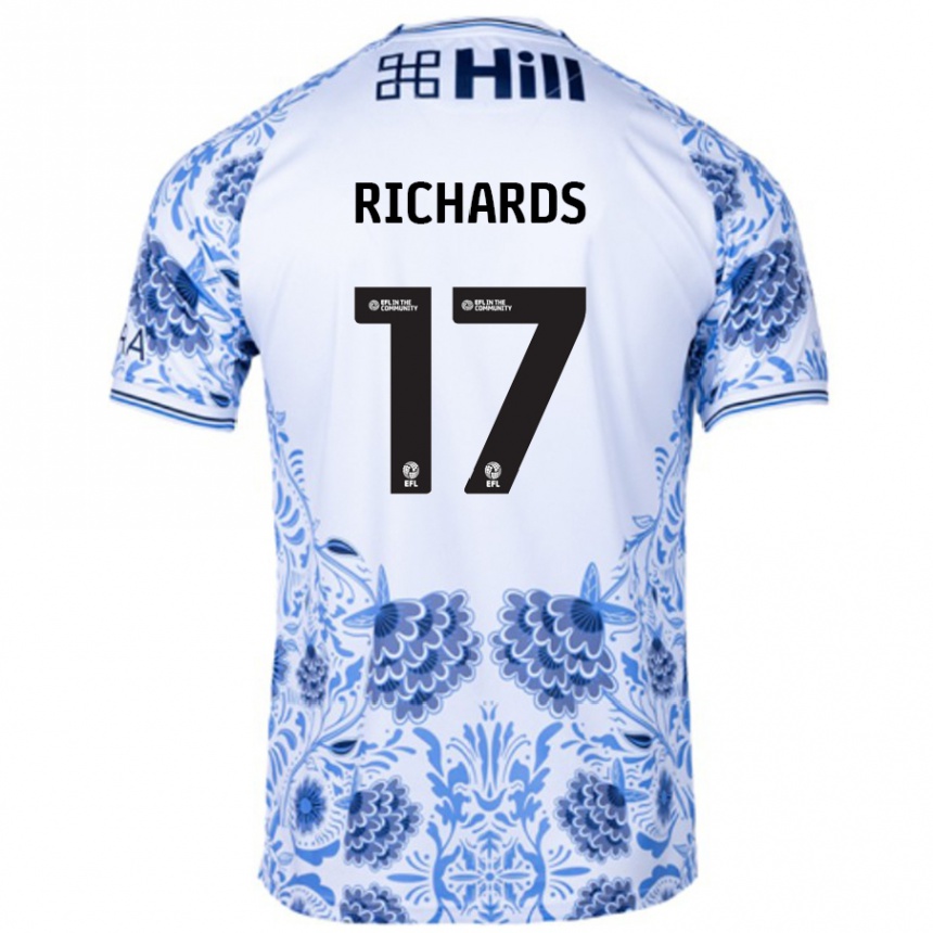 Kids Football Taylor Richards #17 White Blue Away Jersey 2024/25 T-Shirt