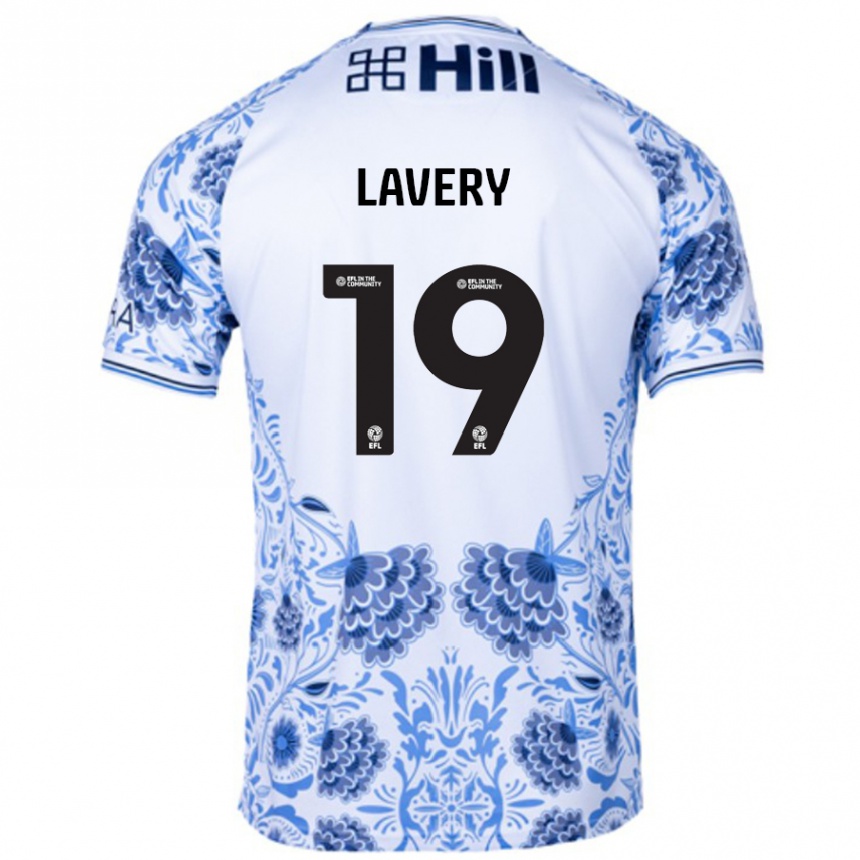 Kids Football Shayne Lavery #19 White Blue Away Jersey 2024/25 T-Shirt