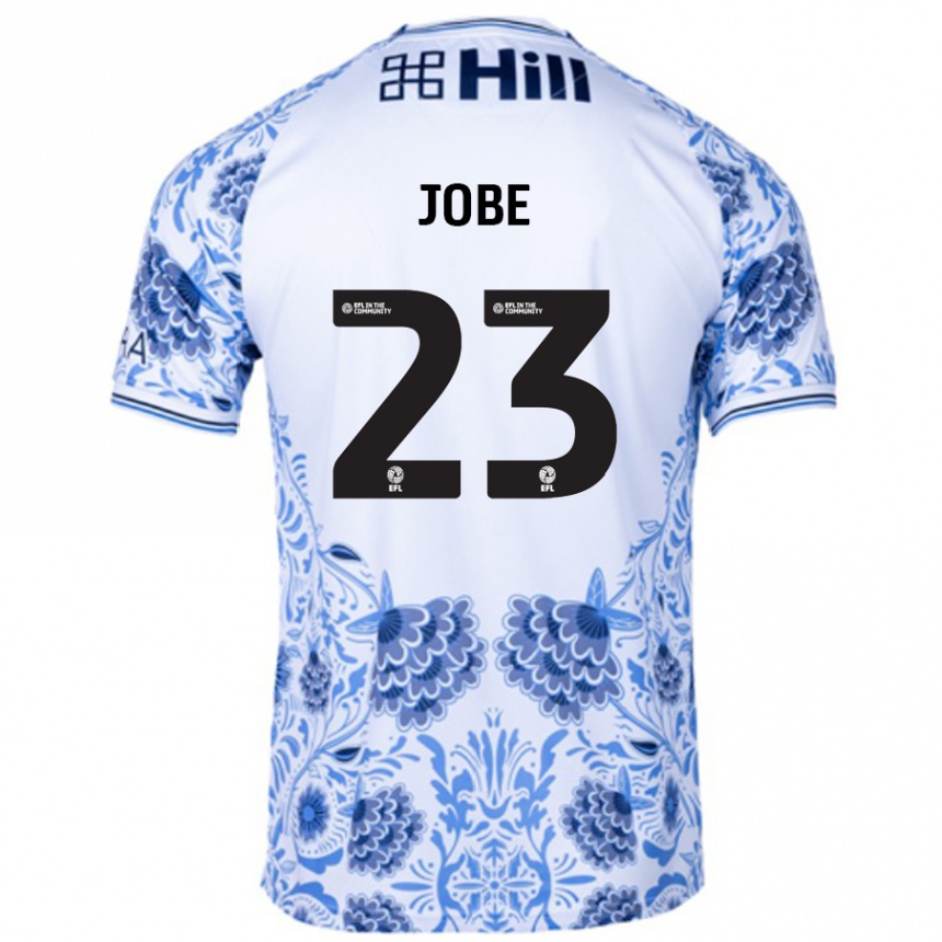 Kids Football Mamadou Jobe #23 White Blue Away Jersey 2024/25 T-Shirt