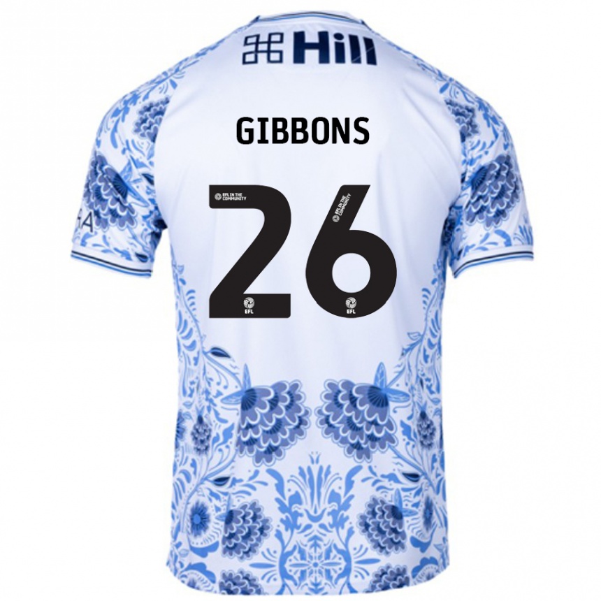 Kids Football James Gibbons #26 White Blue Away Jersey 2024/25 T-Shirt