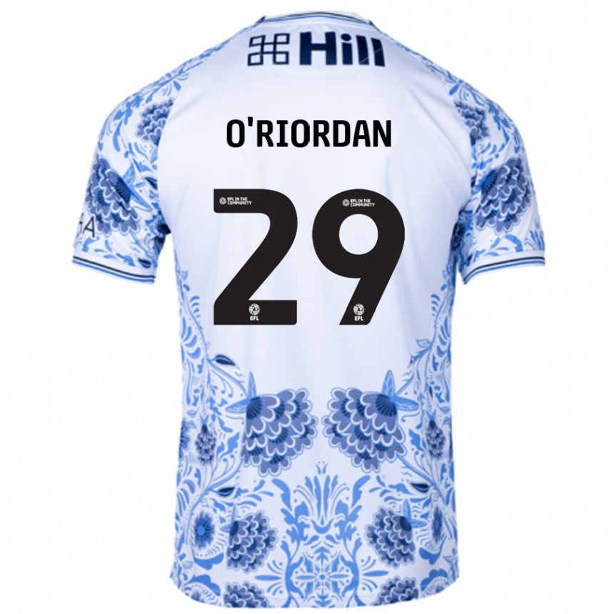 Kids Football Connor O'riordan #29 White Blue Away Jersey 2024/25 T-Shirt