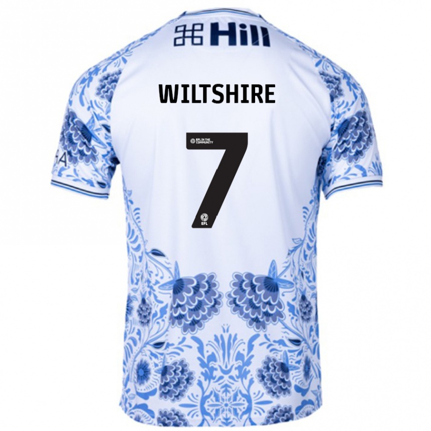 Kids Football Sarah Wiltshire #7 White Blue Away Jersey 2024/25 T-Shirt