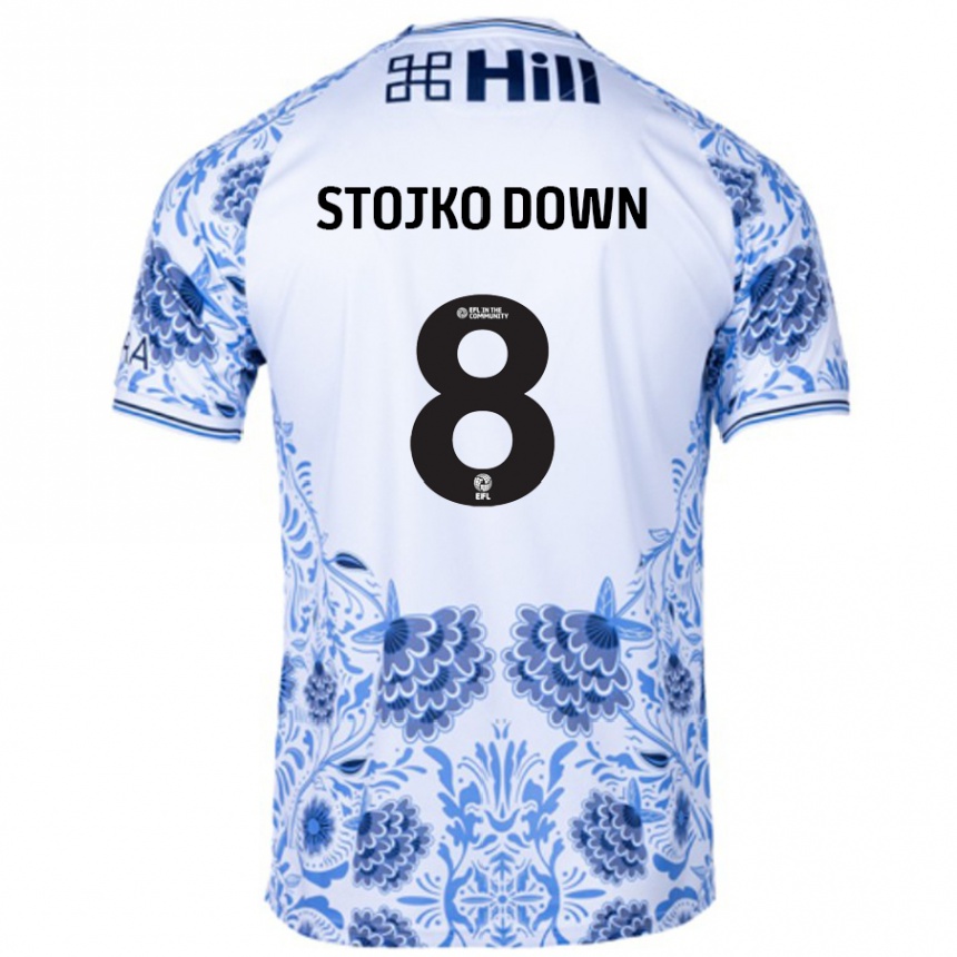 Kids Football Alysha Stojko-Down #8 White Blue Away Jersey 2024/25 T-Shirt