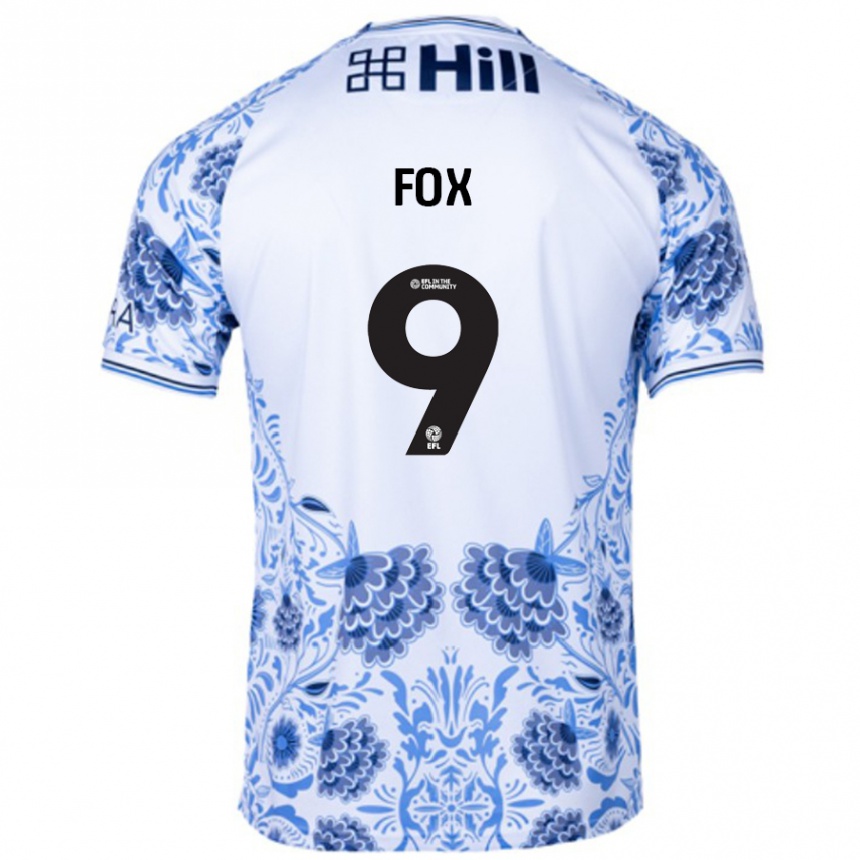 Kids Football Ruth Fox #9 White Blue Away Jersey 2024/25 T-Shirt