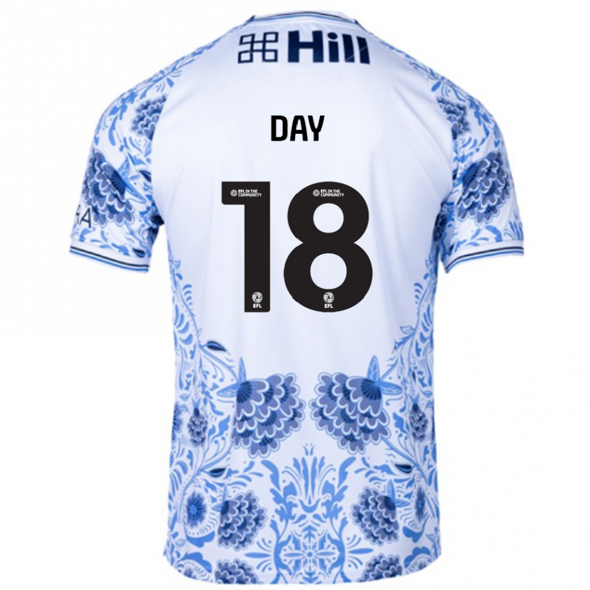 Kids Football Niamh Day #18 White Blue Away Jersey 2024/25 T-Shirt