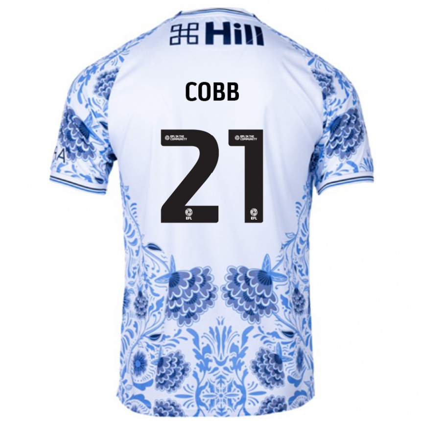 Kids Football Serena Cobb #21 White Blue Away Jersey 2024/25 T-Shirt