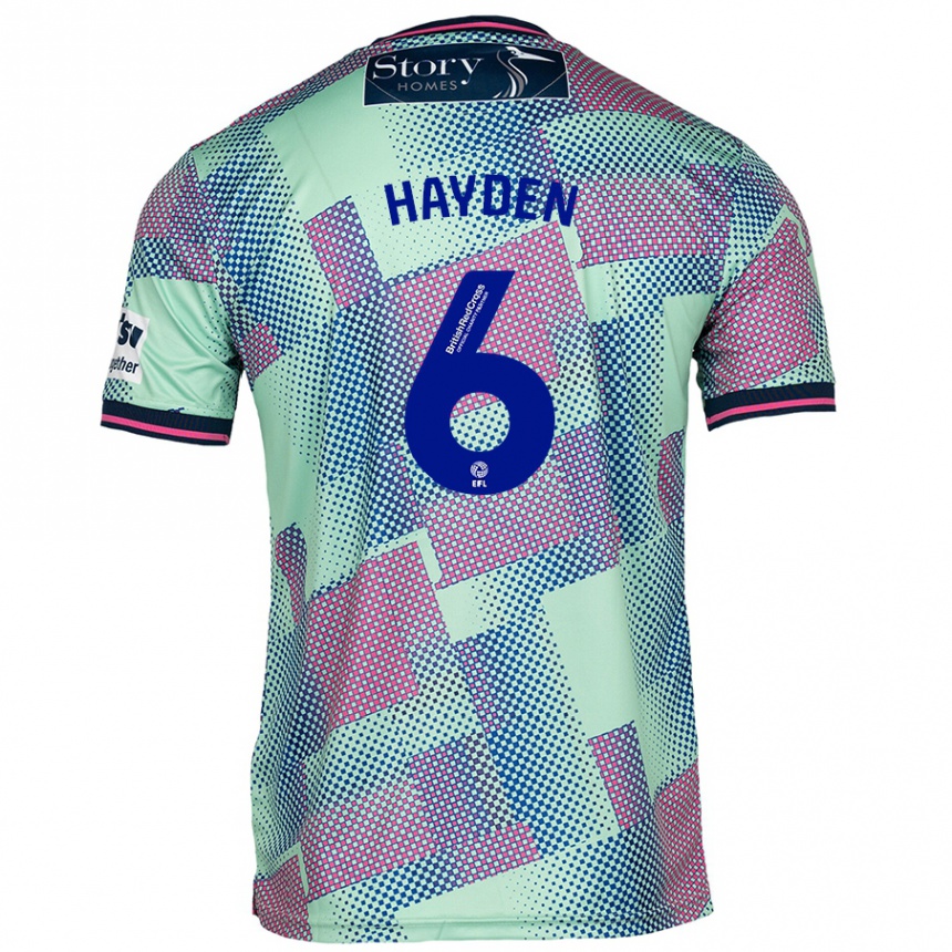 Kids Football Aaron Hayden #6 Green Away Jersey 2024/25 T-Shirt