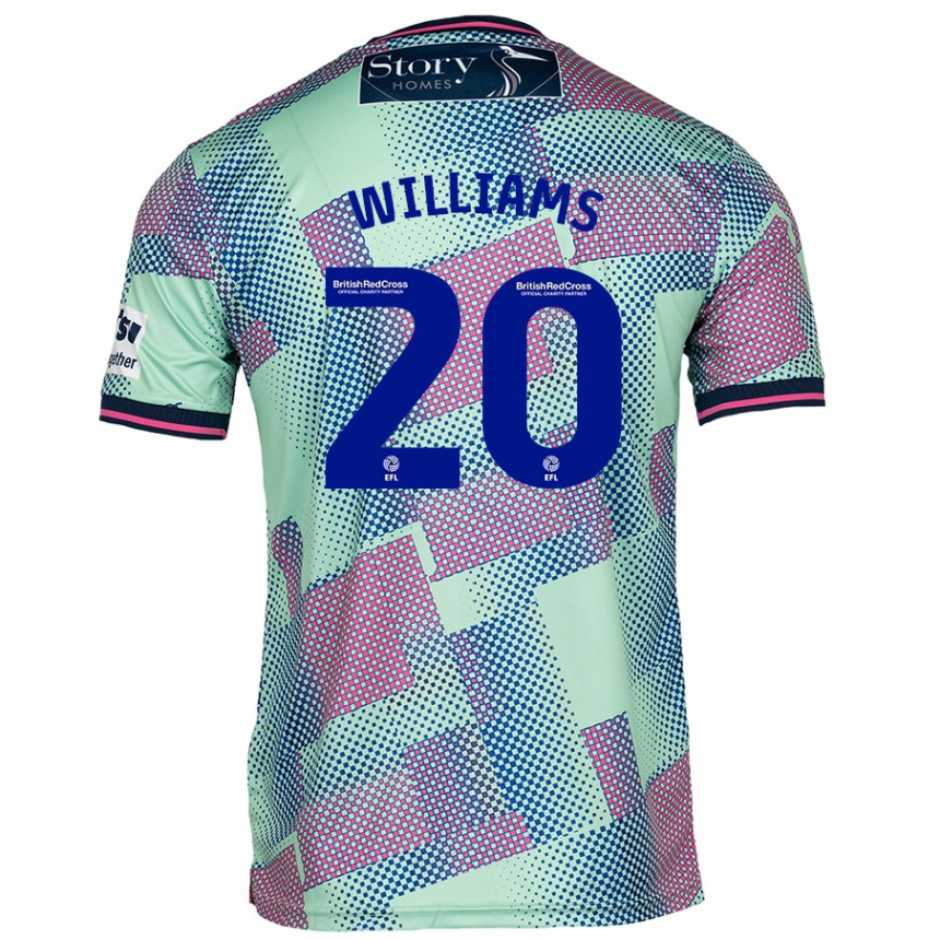 Kids Football Ben Williams #20 Green Away Jersey 2024/25 T-Shirt